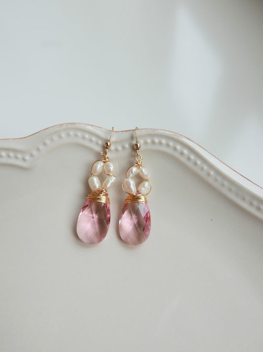 Vineyard Drops - Dusty Pink Pearls