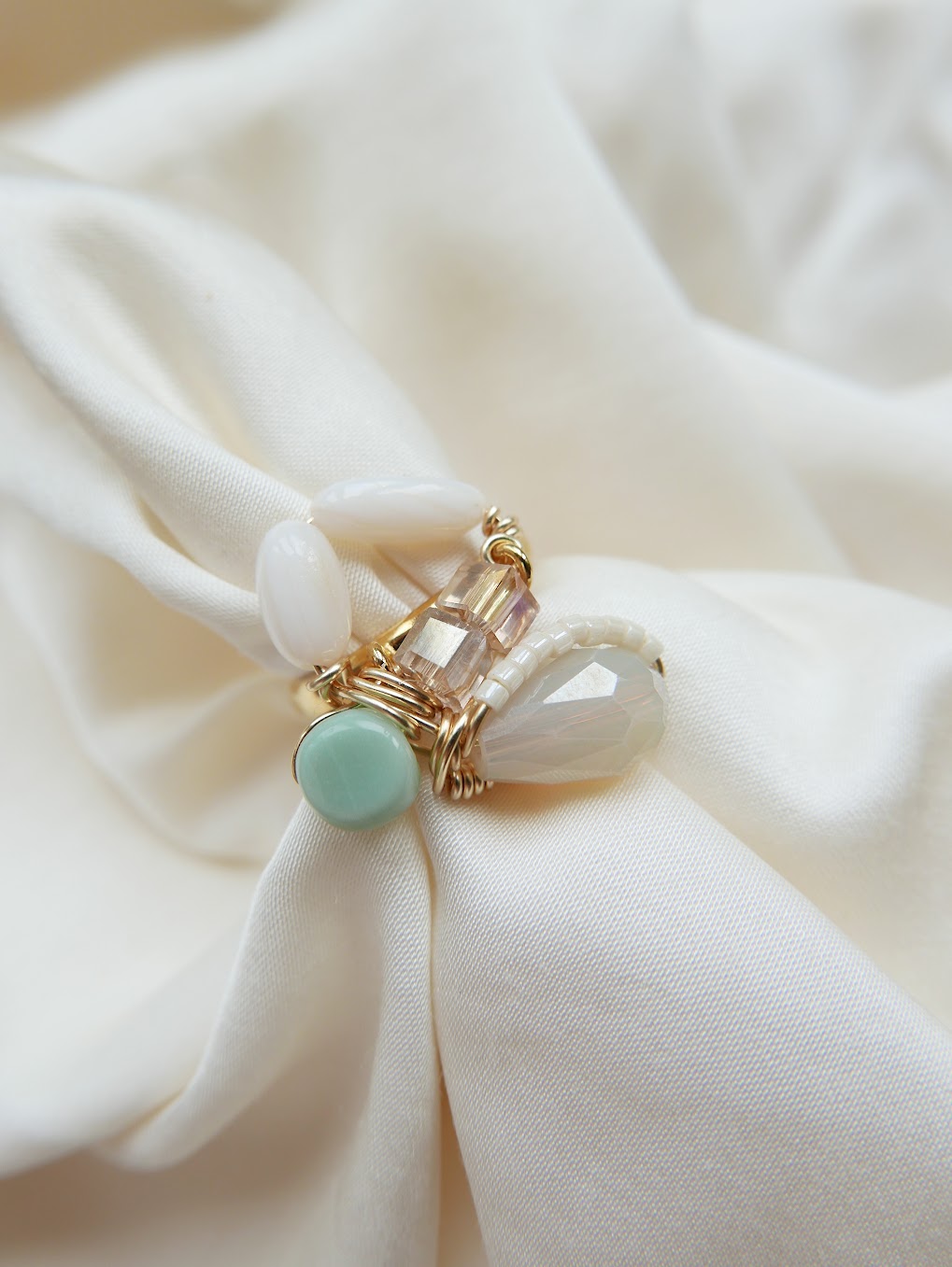 Protected - Baby blue crystals ring