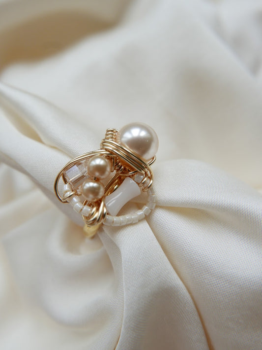 Known - Champagne Swarovksi Pearls Ring