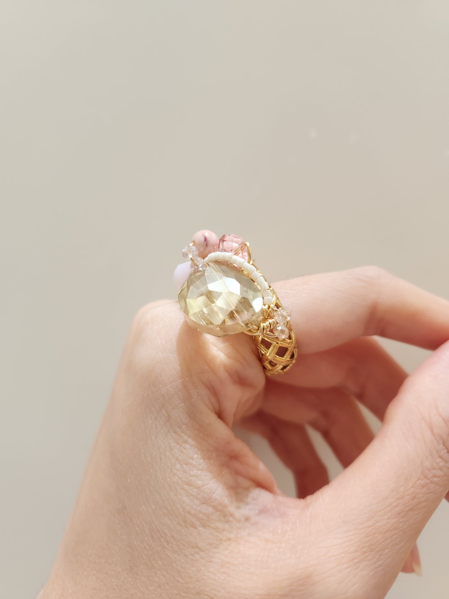 Crowned Ring (Champagne Pink Pearl) - US 7