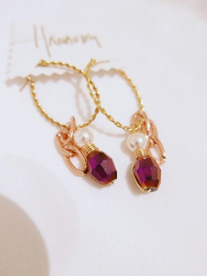 Celebration Disco Earrings (Purple)