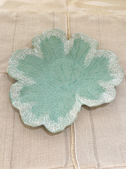 Ceramics By Jas | Large Leaf Platter - Light Blue