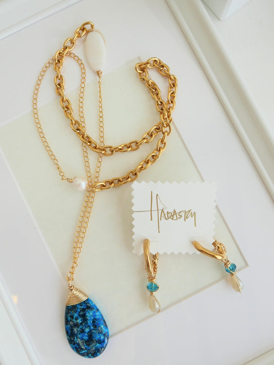 Ocean Set - Necklace and Earrings