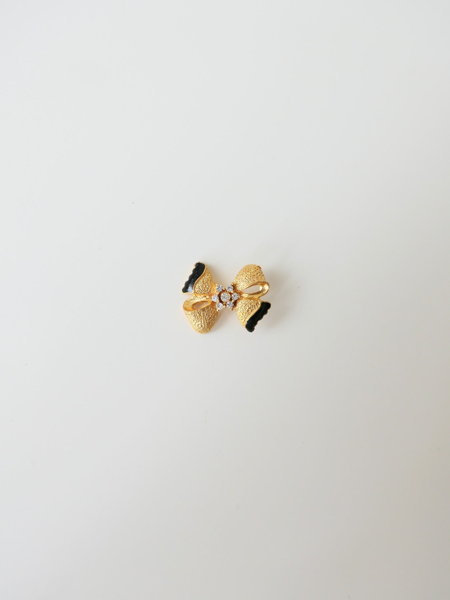 Vintage Gold & Black Ribbon Brooch - Four