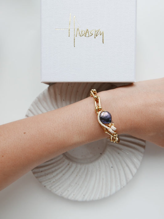 Precious One- Purple Pearl Bracelet