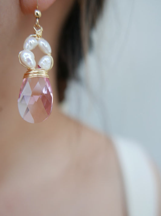 Vineyard Drops - Dusty Pink Pearls