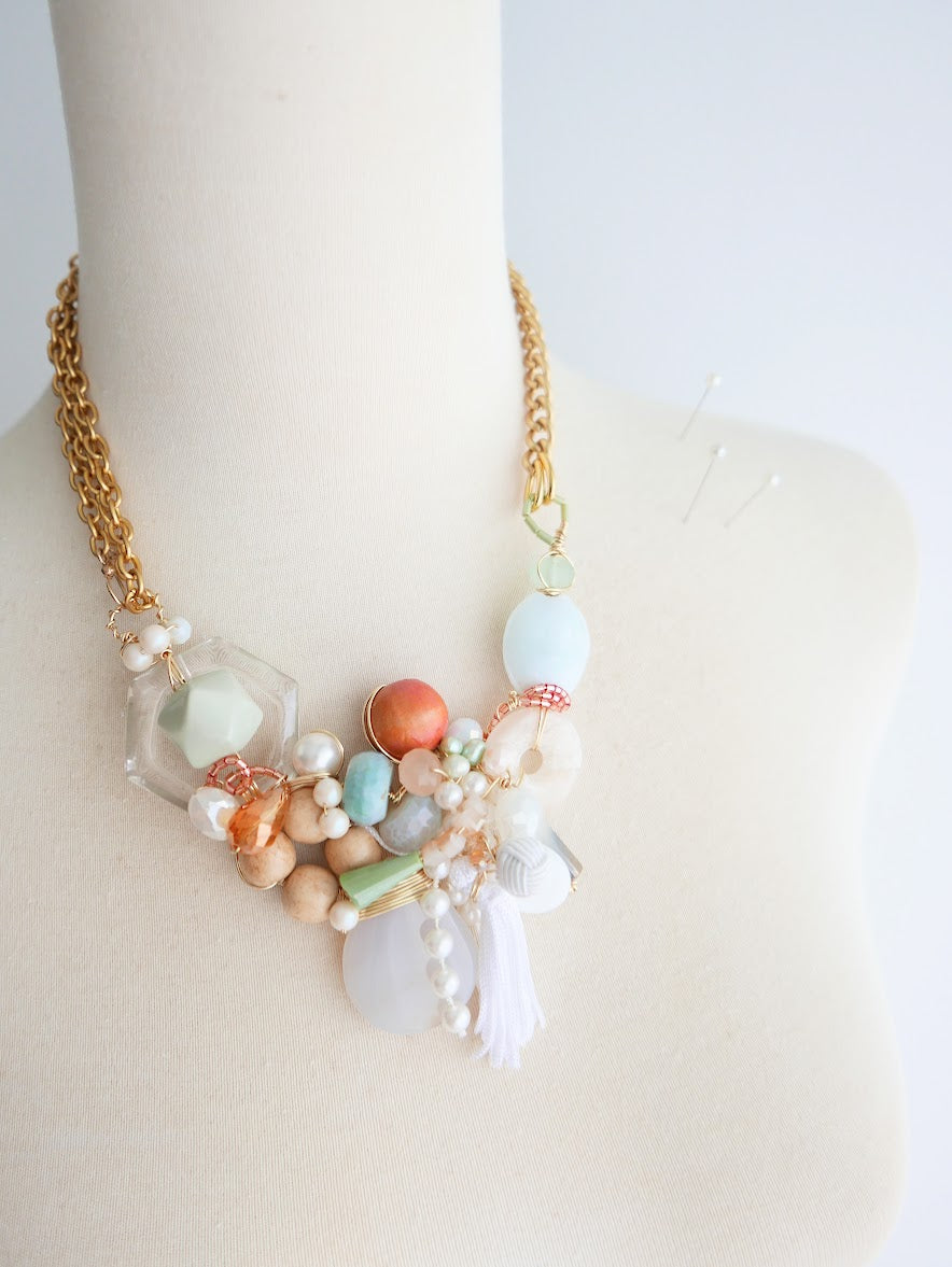 Harvest Peaches and Cream Statement Necklace