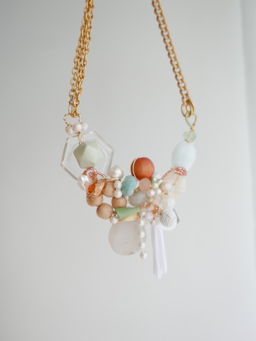 Harvest Peaches and Cream Statement Necklace