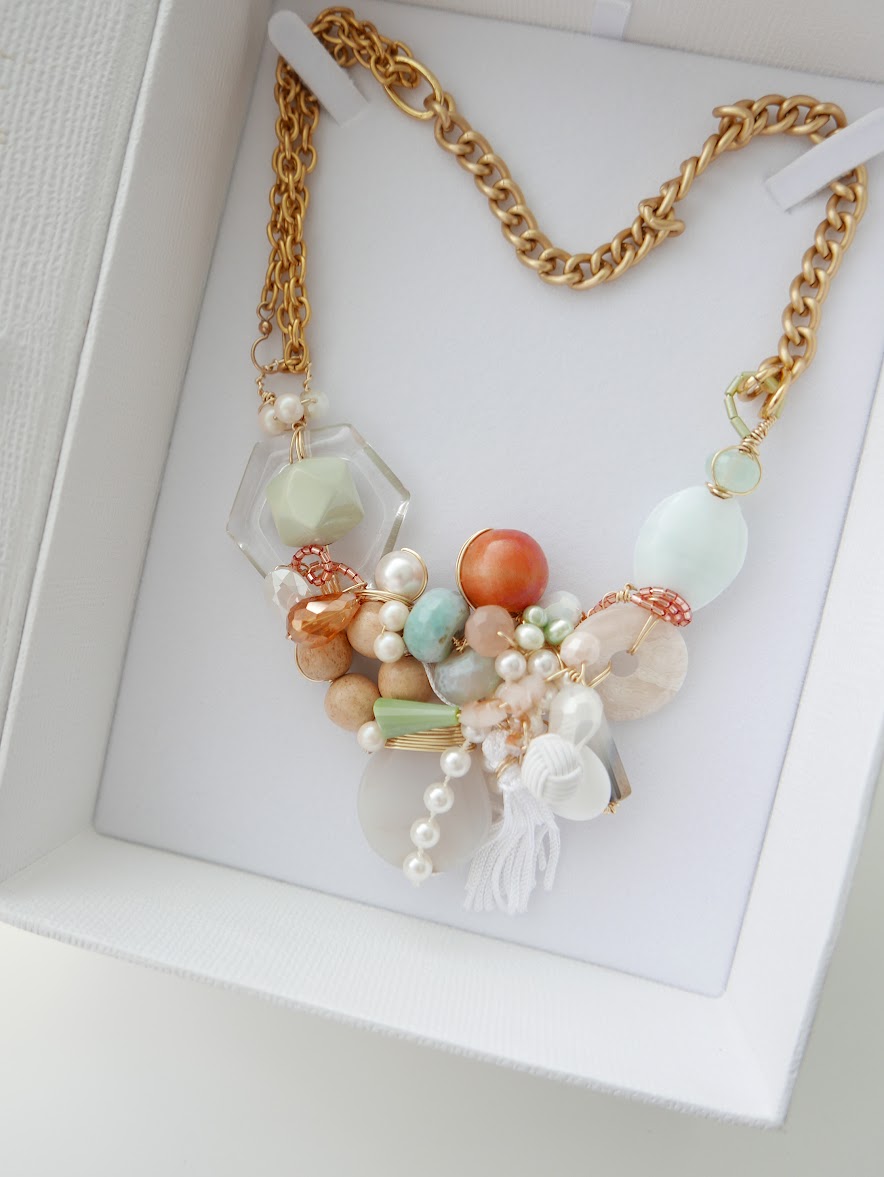 Harvest Peaches and Cream Statement Necklace