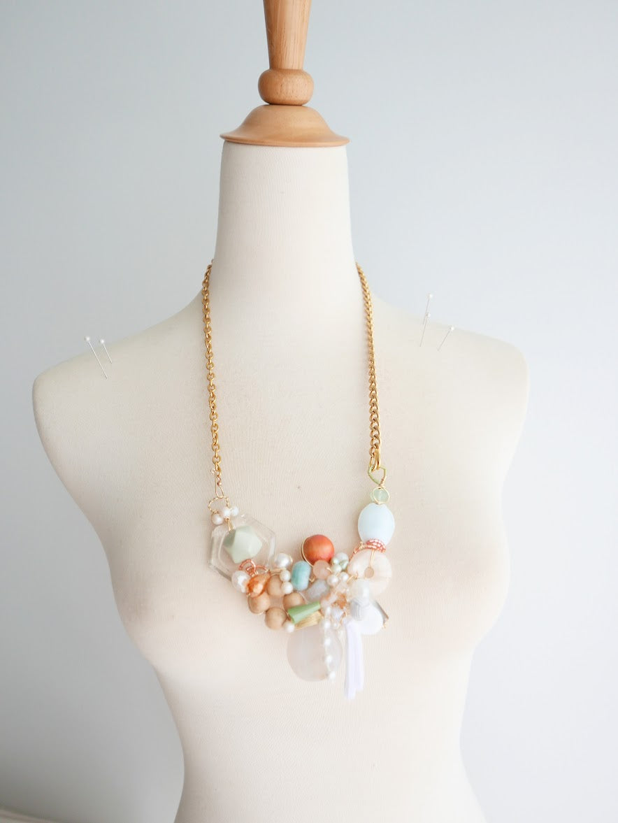 Harvest Peaches and Cream Statement Necklace