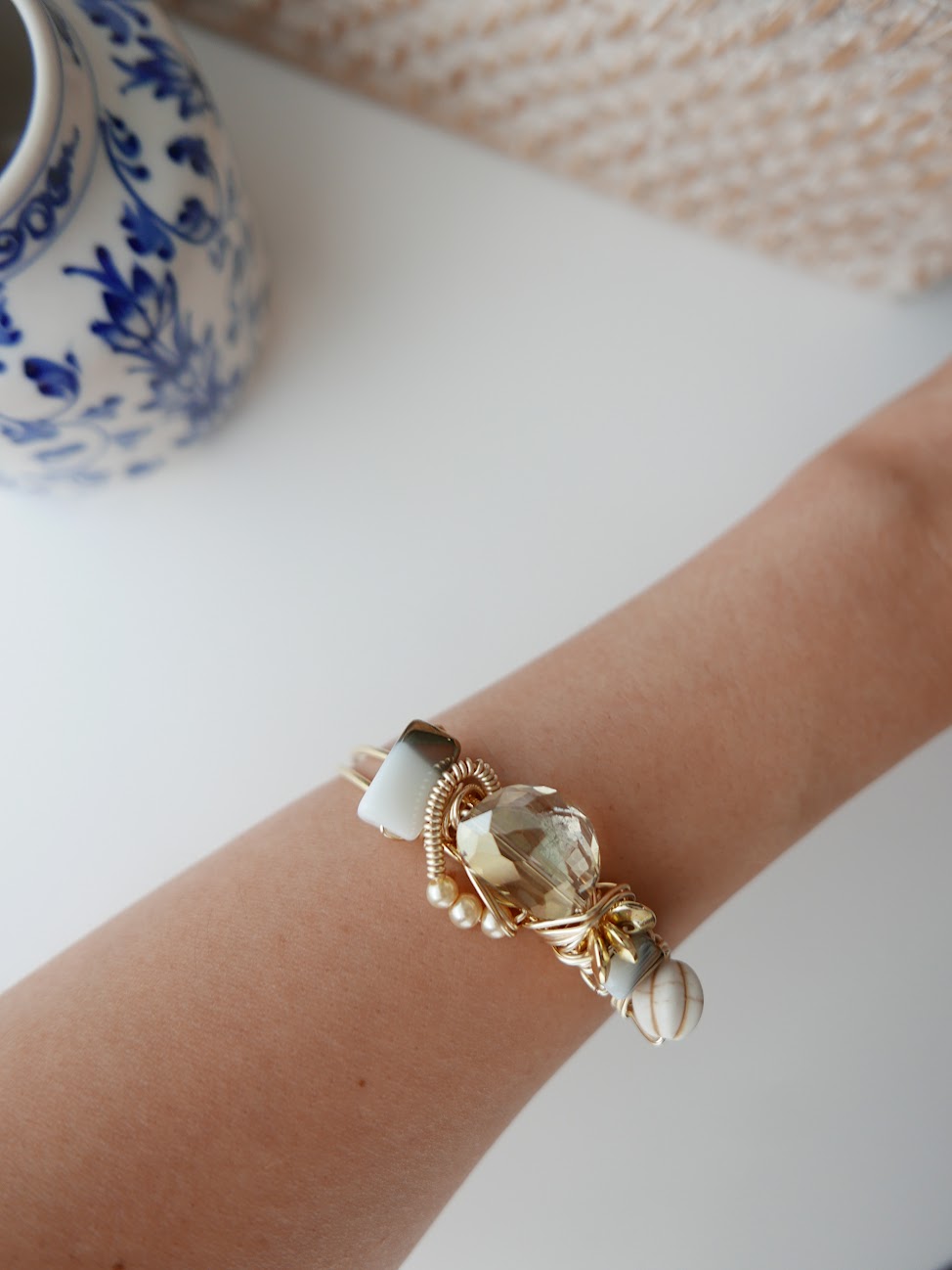 Revived Gold Czech Pearl Cuff