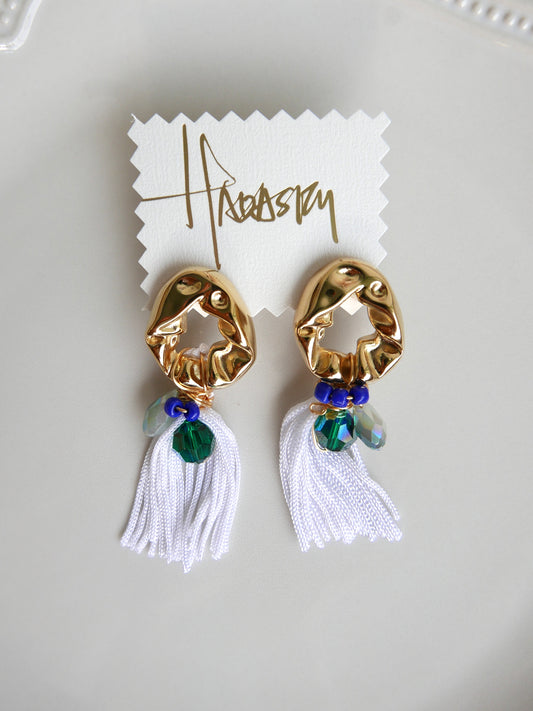 Celebration Earrings (Green-Blue Swarovskis)