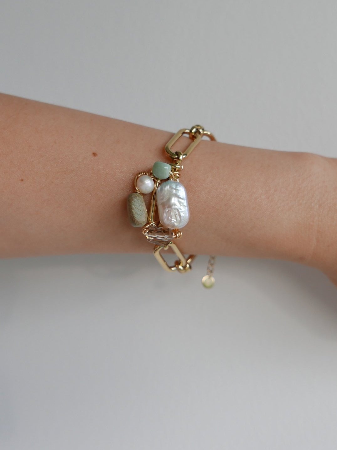 Baroque Pearl Swarovski Crystal Wired Bracelet