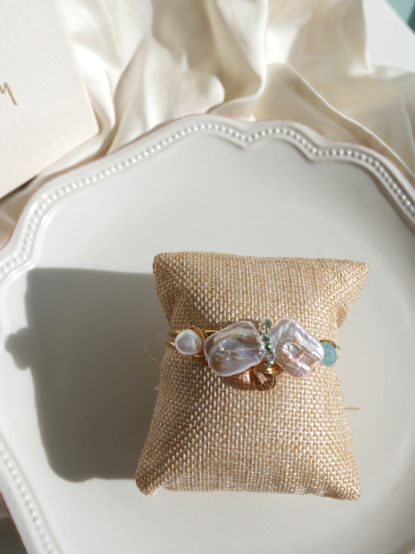 Streams of Beams - Baroque Pearls Swarovski Cuff