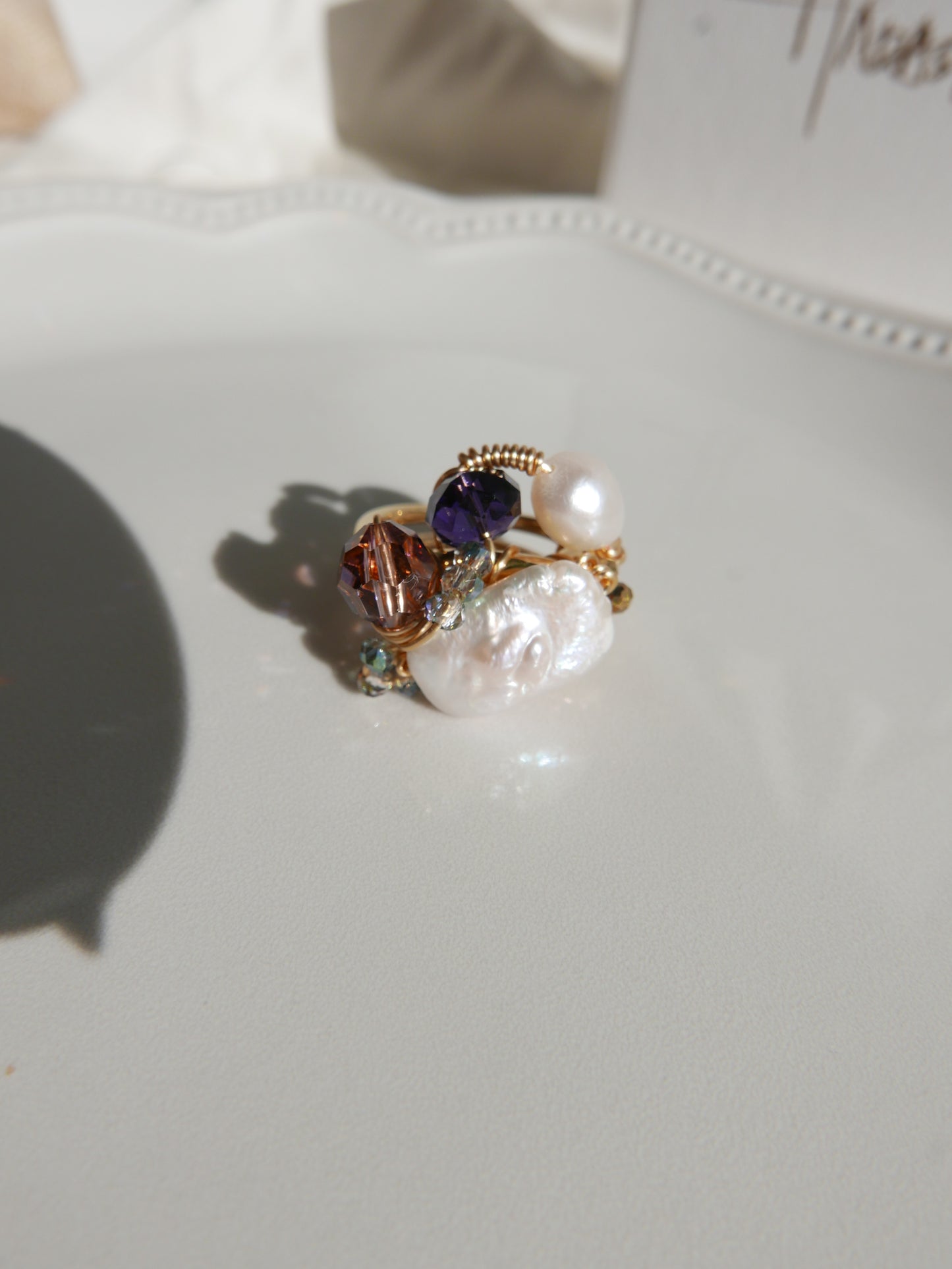 Crowned With Pearls Ring (Pink Purple) - US 7