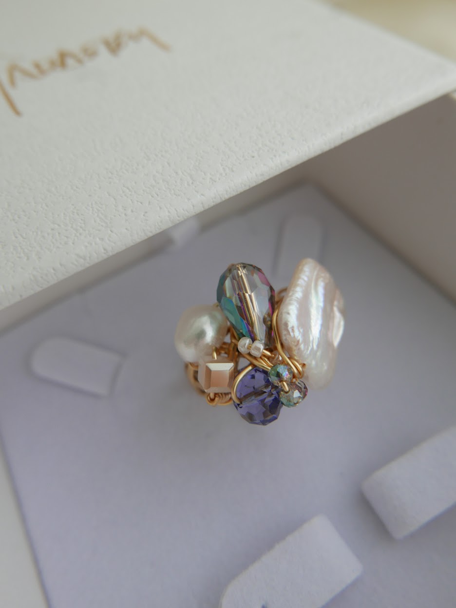 Crowned With Pearls Ring (Lilac Blue) - US 6