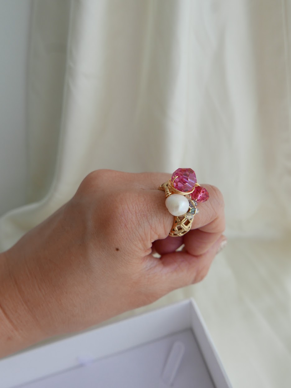 Crowned Ring (Watermelon Pearl Pink) - US 6