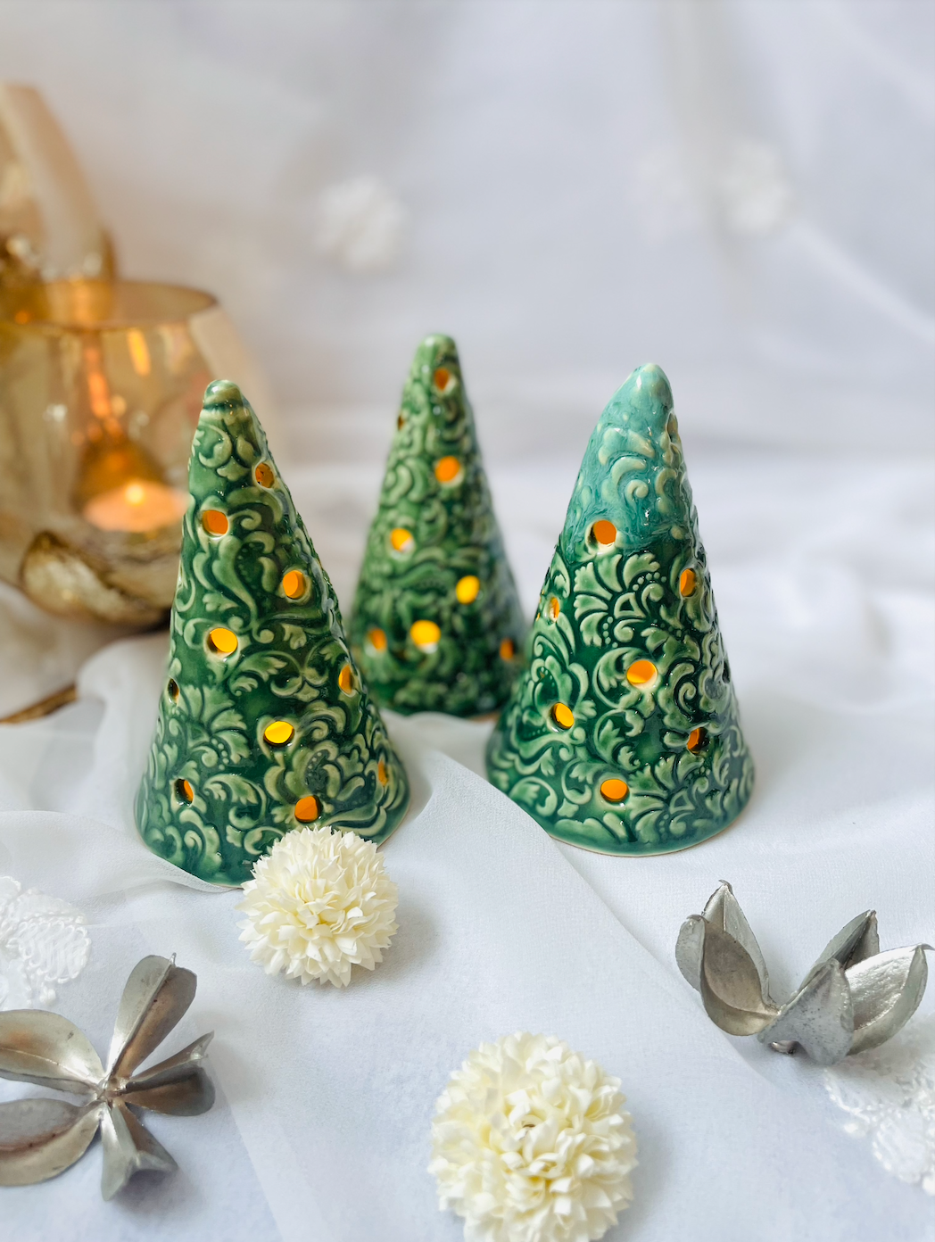 Ceramics By Jas | Christmas Tree Luminary