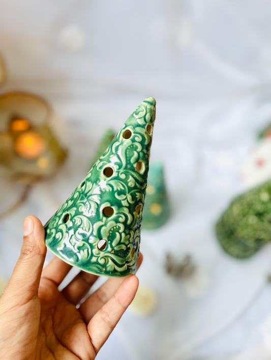 Ceramics By Jas | Christmas Tree Luminary