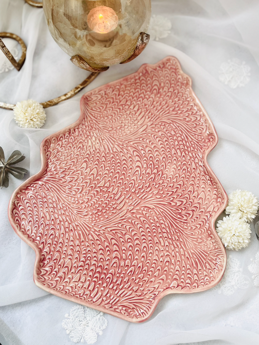 Ceramics By Jas | Christmas Tree Platter L - Coral