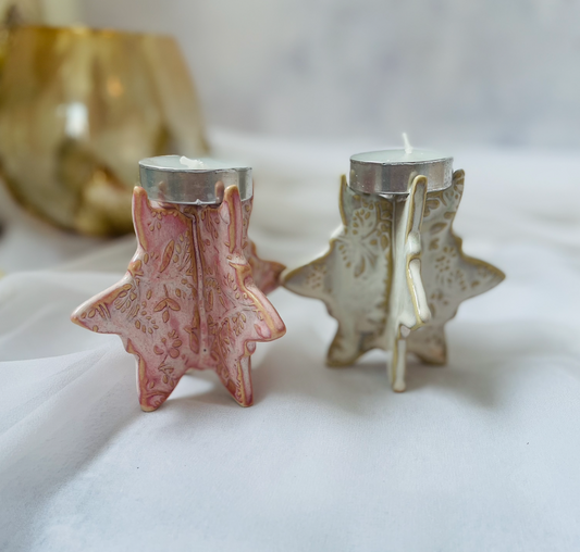 Ceramics By Jas | Snowflake Tealight Holder