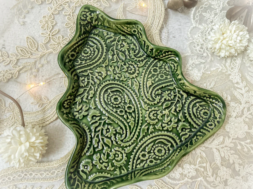 Ceramics By Jas | Christmas Tree Dish- Green - M