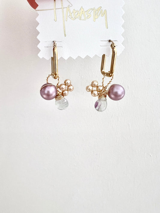 Pink Swarovski Fluorite Drops